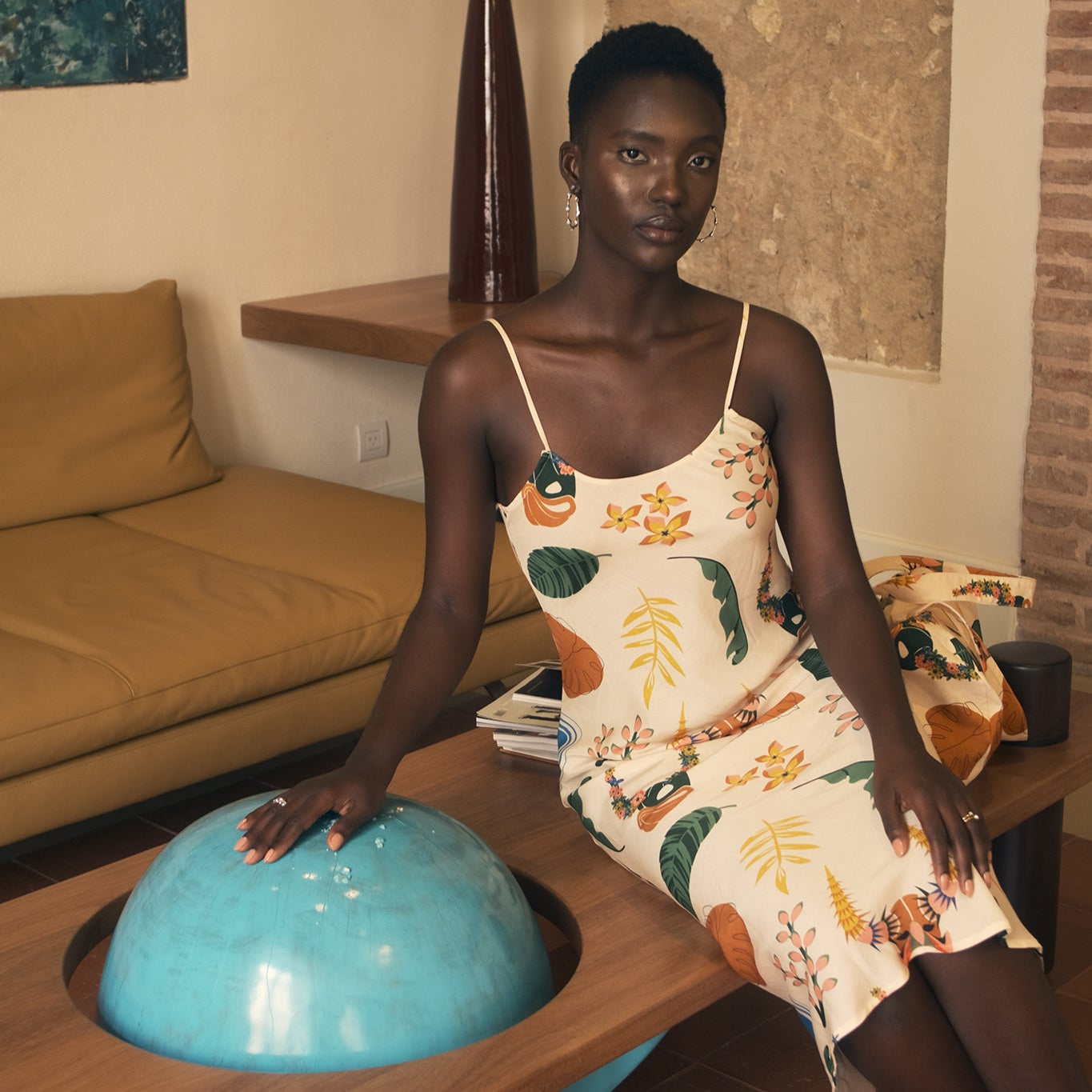 Olivia Slip Dress | Carnaval print